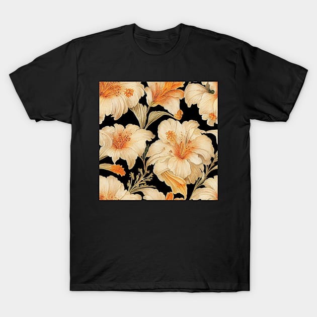 Ivory Cream Daylily T-Shirt by VintageFlorals